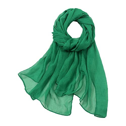 Générique Foulards en mousseline de soie pour femme - Uni - Écharpe douce - Foulard pour filles - 170 * 70 cm