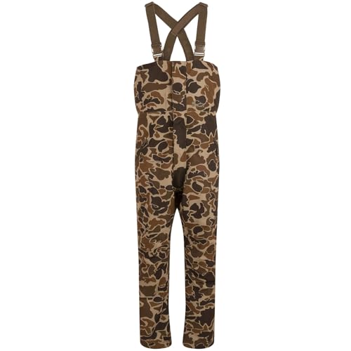 Drake Waterfowl Men's LST Hardline Insulated Waterproof Windproof Breathable Cold-Weather Hunting Bib w/Hand Warmer Pockets, Old School, Large