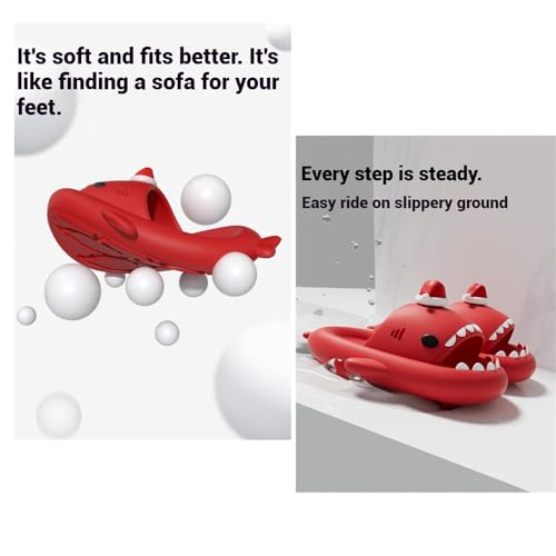 Christmas Shark Slides,Cloudy Shark Slides For Men And Women,3d Cartoon Shark Slippers,Slides For Christmas Halloween3
