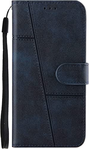 Étui portefeuille iPhone 13 Mini bleu avec blocage RFID et béquille