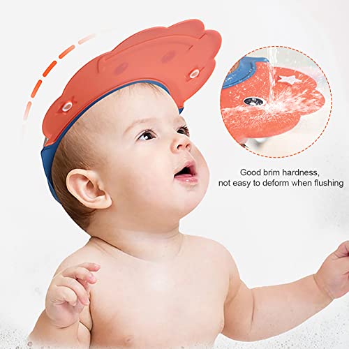 Image of 2 Pcs Baby Shower Cap Adjustable Girls Boys Hair Washing Shield Waterproof Ear Protective Shampoo Hat Soft Bath Head Cap Visor