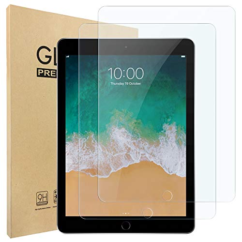 Hianjoo 2 Piezas Protector de Pantalla Compatible con iPad 9.7, [Claridad HD] [9 Dureza] Vidrio Templado Compatible con iPad (2018/2017) / Pro (2016) / Air 1 / Air 2