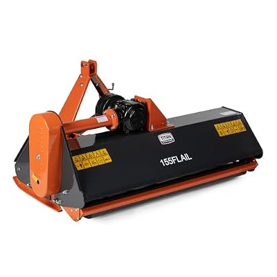Titan Attachments 3 Point 60 Flail Mower with Replaceable Forged Hammer Blades, PTO Powered 30-60HP Mowing Attachment for Category 1 Tractors and Loaders, Mulch up to 3 Diameter Wood
