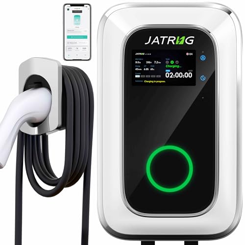 JATRHG S1 Borne de Recharge pour Véhicule Électrique 7kW 6M 32A Monophasé - Station de Charge Type 2 IEC 62196-2 - Chargeur Rapide EV Wallbox