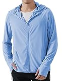 Locachy Men's UPF 50+ Sun Protection Outdoor Lightweight Full Zip Hoodie Jacket Long Sleeve Fishing