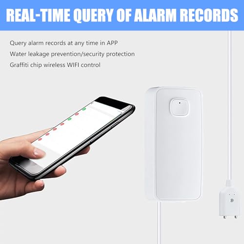 Wasserlecksensor Wassermelder Wasseralarm: 80dB WLAN Detektor Lauter Wassersensor Wasserstandssensor über App Steuerbar, Intelligente Wassersensor Alarme für Badezimmer Waschküche Küche