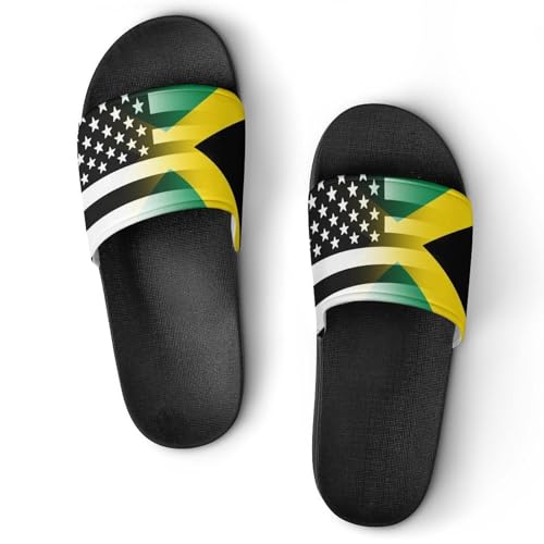 U.S.A Jamaican Flag Men's Bathroom Slippers Shower Indoor Home Beach Outdoor Shoes for Women