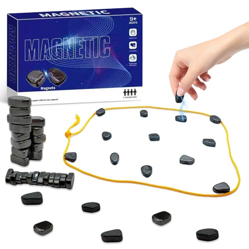 GZYYANG Magnetic Chess Game Magnet Game Chess Board Set Magnetic Effect Chess with 20 Stones Travel Checkers & Strategy Board Game for Family & Adults