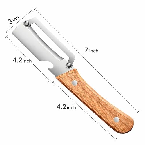 Image of Vegetable Peeler Stainless Steel with Wooden Handle, Heavy Duty Fruit & Vegetable Peeler Knife, Ergonomic Grip, Smooth Peeling Tool for Kitchen Use