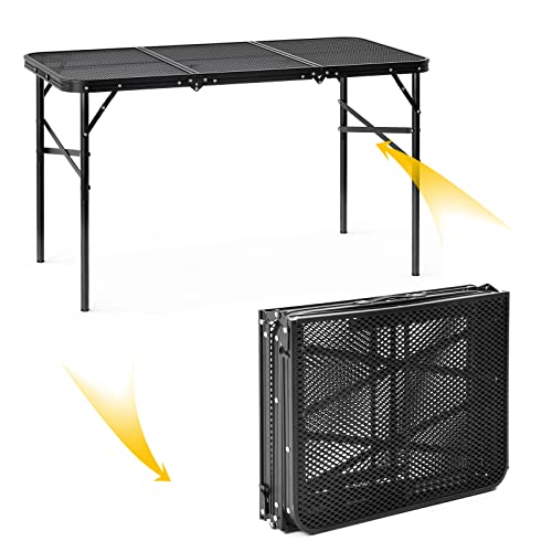 Folding Camping Table, Portable Lightweight Outdoor Table With Aluminum Adjustable Legs(2-In-1 Height Options) For Travel, Picnic, Beach, Indoor (Large) #TOP1