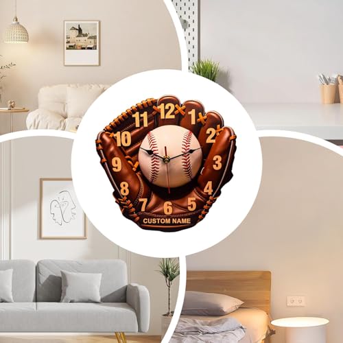Horloge murale créative et silencieuse baseball avec indicateur temporel