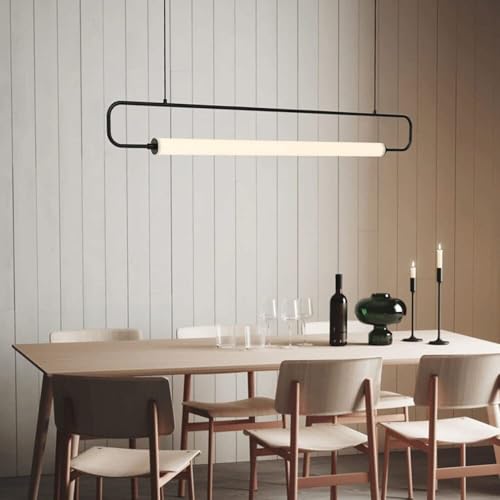 Lustre Moderne à Anneaux dorés - Suspension LED de 80 cm avec Abat-Jour en Acrylique pour îlot de Cuisine, Salle à Manger, entrée, Bureau et Bar. Lampe Suspendue linéaire élégante.