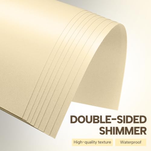 100 Sheets Cream Shimmer Cardstock Paper 8.5x11, 80lb Certificate Paper by Bupete - Used condition - Image 3