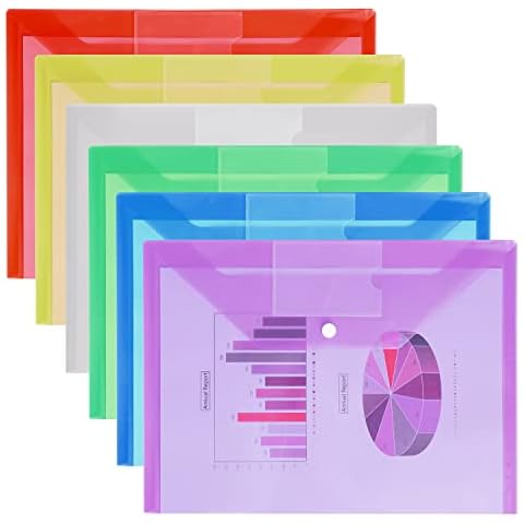 GoodtoU A4 Plastic Popper Wallets Pack of 6 Cover