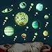 MESU Glow in The Dark Stickers système solaire 9 planètes lumineuses étoiles autocollants chambre d'enfants plafond décorations murales cadeau 9 Planets