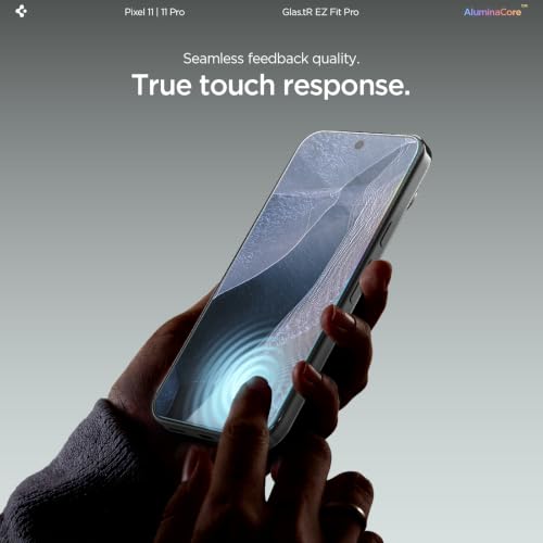 Image of Spigen GlasTR EZ FIT Pro Screen Protector for Pixel 11, Pixel 11 Pro | Aluminum Enhanced 10H+ tempered glass, GlasTR EZ Fit auto align tray, 100% clarity, Original touch, Case-friendly, 2Pack