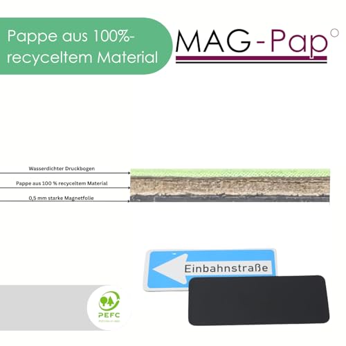 WISSNER® Magnetische Verkehrszeichen - 124-Teiliges Straßenschilder-Lernset für Kinder aus MAG-Pap, Made in Germany, Spiel-Verkehrsschilder für Kinder