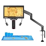 TOMLOVオートフォーカス3Kデジタル顕微鏡、7インチTM3K-AFフレックスアームHDMIマイクロはんだ付け顕微鏡大人用。