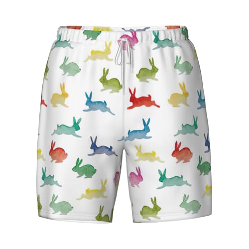 Pantalones cortos de natación para hombre con estampado de conejos 5