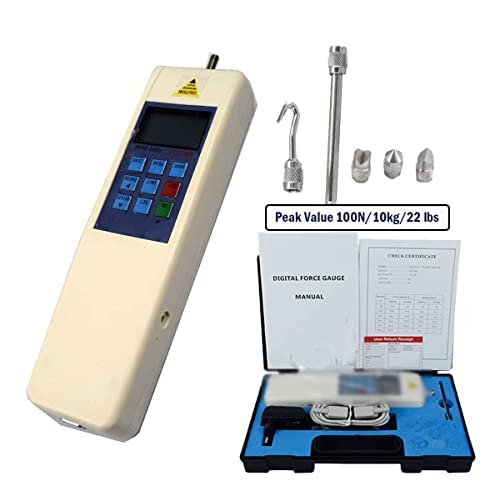 Force Gauge Meter Push Pull Tester with Inner Sensor of Peak Load Value 100N/10kg/22 lbs