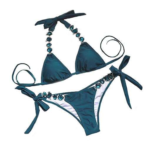Lisa Colly Crystal Diamond Bikini Dark Blue