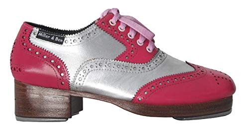 Miller & Ben Tap Shoes, Triple Threat, Pink & Silver Royal Professional Tap Shoes3