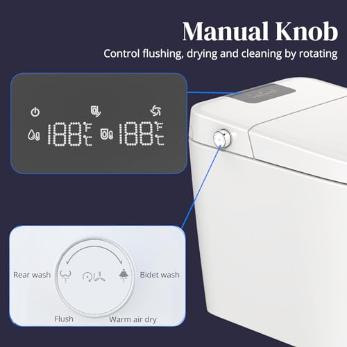 Inodoro inteligente para máxima higiene con sensor de pie y bidé con control de perilla 8