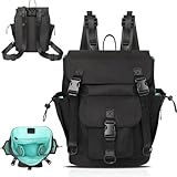 MOMINSIDE Small Diaper Bag Backpack, Mini Diaper Bag with 9 Pockets 3 Buckles, Travel Baby Diaper Bag for Girls Boys, 2 Insulated Pockets, Stroller Straps, Baby Registry (Black)