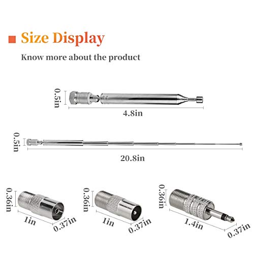 image for Dab FM Radio Aerial 75 Ohm, Ancable Indoor Dab Antenna Telescopic Aeri