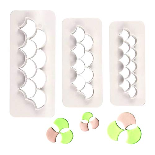 Set of 3 Mermaid Scales Cookie Cutters Cake Fondant Molds Biscuit Moulds