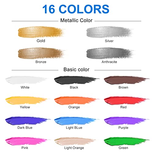 WOSTOO Acrylique 26 pcs Peinture Acryliques 16 x 75ml Tube +10 Pinceaux Tubes de Peinture Acrylique Couleurs Brillantes et résistantes à la Lumière Avec Une Grande opacité pour Débutant&Professionnels - Image 3