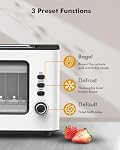 LONGDEEM Toaster 2 Slice, Bagel-Ready with Extra Wide Slots, Easy to Clean, See Through Window, Includes Defrost, Reheat & Auto Shutoff for All Baked Goods, White