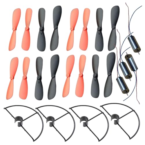 Propeller Props, 16pcs Remote Control Airplane Propeller with 4pcs Propeller Protector and 4pcs 716 Hollow Cup Motor Be Used ForQuadcopter for Remote Control Aircraft PropellerParts