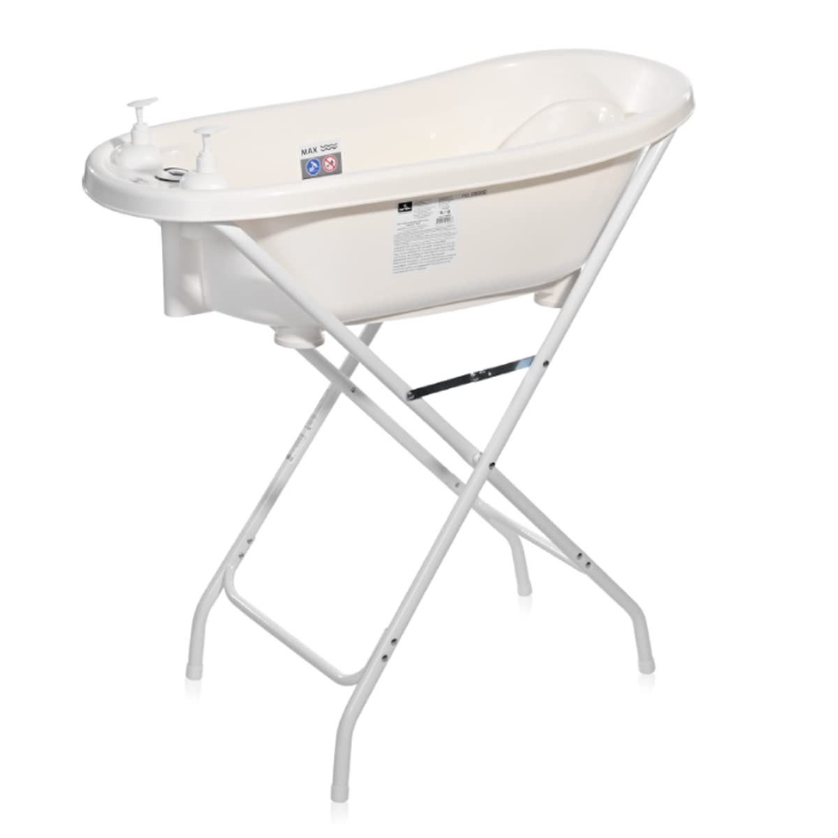 Lorelli - Bañera con Patas para Bebé 88cm con Termómetro y reductor - Con tubo para desaguar y ventosa para mayor seguridad - Incluye 2 botellitas para jabon