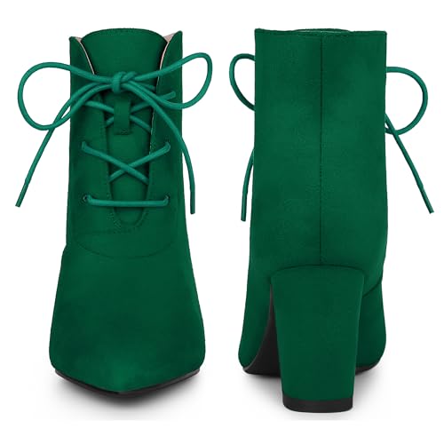 Perphy Pointed Toe Lace Up Block Heel Ankle Boots for Women2