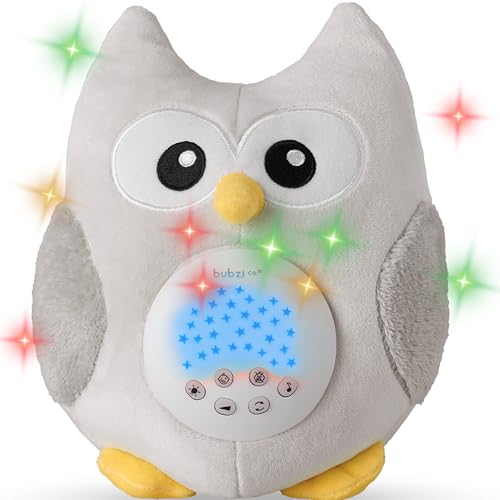 Veilleuse Bebe Capteur Activé par Cry Enfant Dodo Doux Chouette - Cadeau Bébé Peluche Berceuse Bebe-Bruit Blanc Sons Musique Lu-mières-Jouet Enfant-Cadeau Naissance Fille et Garçon Unique