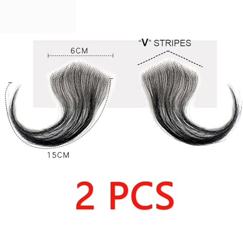 yuccy Human Hair Edges HD Lace Baby Hair Edges For Women Reusable Invisible Lace Hairline with 2 Pcs Natural Handmade Real Human Hair Pieces