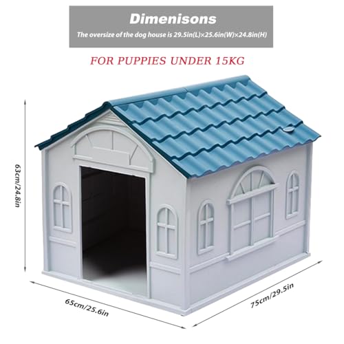 Image of Qpets Outdoor Dog House Plastic Rainproof 65x75x63cm Under 15kg