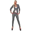Fashion4Young 4417 dames business pak broek en blazer vest jas in grijs 4 maten