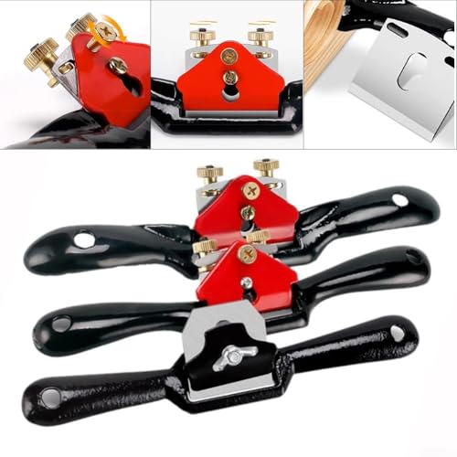 Raboteuse à bois en acier carbone avec lame réglable pour une finition efficace du bois (noir)