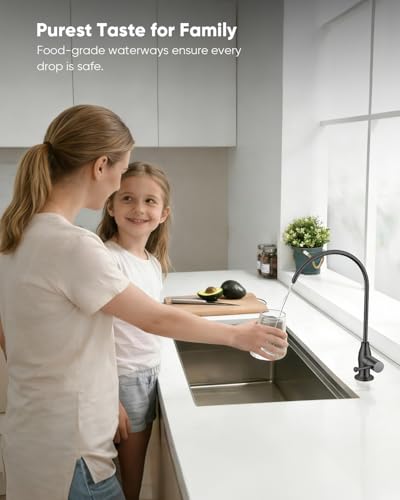 Image of WEWE Vintage Drinking Water Faucet, Lead-Free Stainless Steel Kitchen Water Filter Faucet for Reverse Osmosis System, Non-Air Gap RO Beverage Faucet, Oil Rubbed Bronze