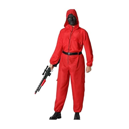 Atosa | Disfraz Mono Completo Rojo para Adulto | Inspirado en El Juego del Calamar y La Casa de Papel | Traje con Capucha y Cinturón | Perfecto para Carnaval, Halloween y Fiestas Temáticas | M-L