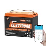 12.8V 100Ah Trolling Motor LiFePO4 Battery, Group 24 Lithium Battery Built-in 120A BMS & Grade A Cells, 15000 Cycles, Max.1280Wh Energy, 1536W Power, Perfect for Trolling Motor, RV, Solar System