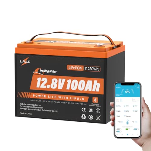 12.8V 100Ah Trolling Motor LiFePO4 Battery, Group 24 Lithium Battery Built-in 120A BMS & Grade A Cells, 15000 Cycles, Max.1280Wh Energy, 1536W Power, Perfect for Trolling Motor, RV, Solar System