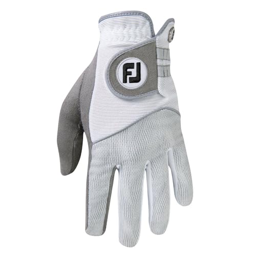 FootJoy Women's RainGrip Prior Generation Golf Gloves, Pair, White Large