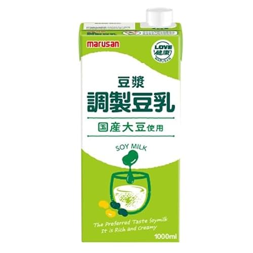 ムソー マルサン 豆ジャン 調整豆乳 1000ml×6本。国産大豆の豆乳に、てんさい糖と食塩を加え、やさしい甘さとまろやかな味わいに仕上げた調製豆乳です
