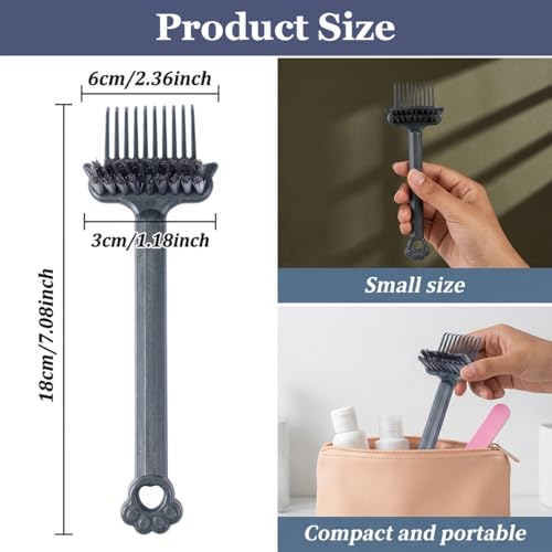 Image of HASTHIP 2 in 1 Comb Cleaner Detangling Hair Brush Cleaning Tool Rake Brush with Hanging Hole Tangled Hair Remover Tool for Hairs Dust Removing, Home and Salon Use
