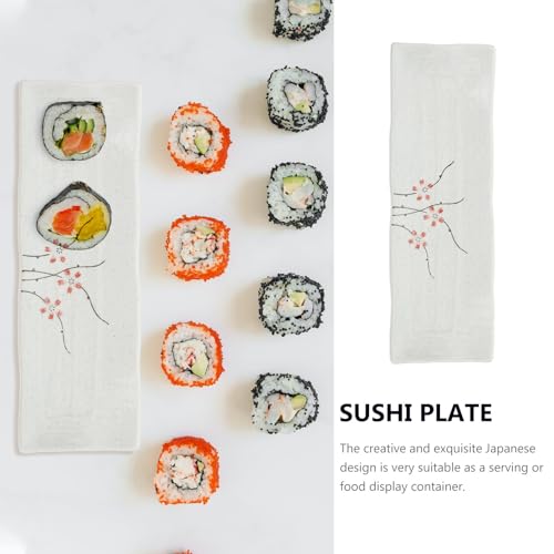 Plato sushi rectangular cerámico estilo japonés miniatura 5