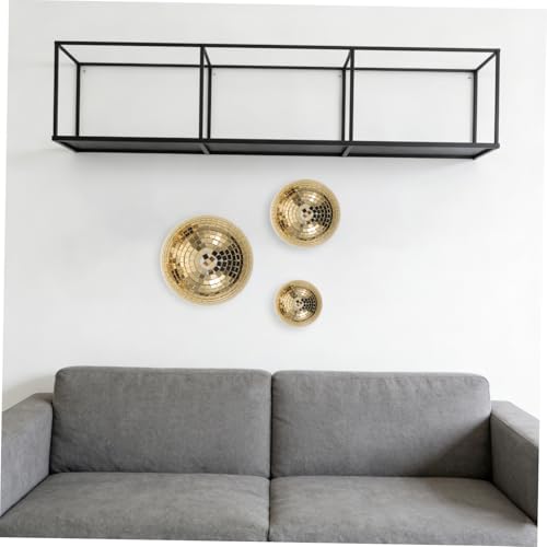 KALLORY - 3 unidades de bolas espejadas doradas para decoración disco, hemisferios de vidrio colgantes para fiestas, cocina y escenarios, ambiente reflectante, fáciles de limpiar miniatura 5
