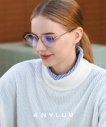 Image of ANYLUV Blue Light Blocking Glasses Men Women, Round Lightwight Blue Light Glasses Computer Screen for Eye Protection
